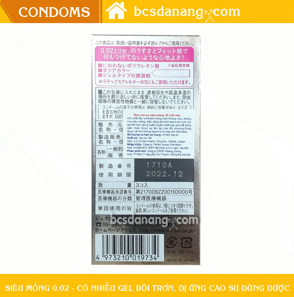 Bao Cao Su Jex IX 0.02 Siêu Mỏng 3 Cái - Shop Bao Cao Su Đà Nẵng
