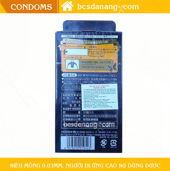 Bao Cao Su Kéo Dài Thời Gian Jex Glamourous Butterfly Hot 0.03