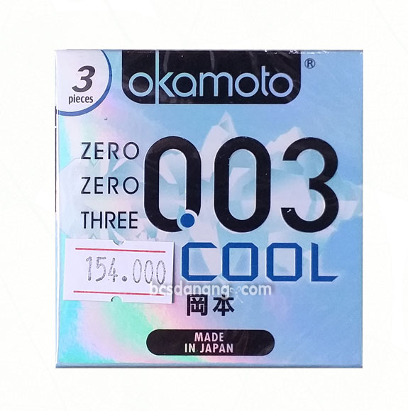 Bao Cao Su Siêu Mỏng Okamoto 0.03 COOL Mát Lạnh - Shop Bao Cao Su Đà Nẵng