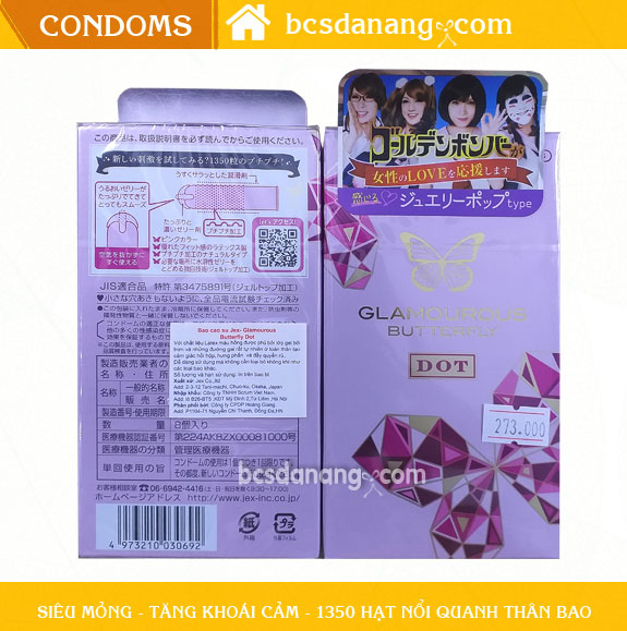 Bao Cao Su Kéo Dài Thời Gian Jex Glamourous Butterfly Dot - Bao Cao Su Đà Nẵng